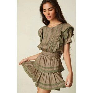 NWT LoveShackFancy Natasha Dress in Forest Oak Size XS